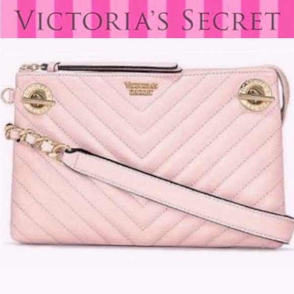 Victoria's Secret Handbags - VICTORIA SECRET Pebbled V-Quilt 24/7 Crossbody color pink size 8x5 NWT